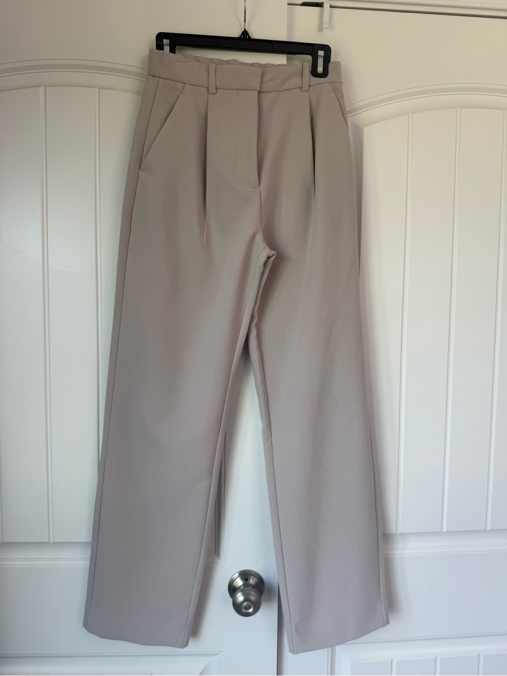 Abercrombie & Fitch Light Taupe Wide Leg Trousers
